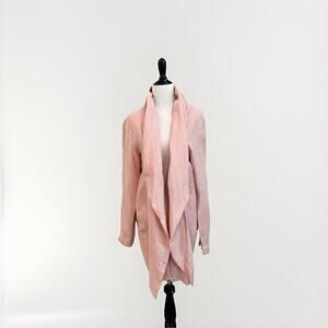 Linen Jacket Women’s XL Boho Bohemian Rose Pink Romantic Artsy Lagenlook Italy